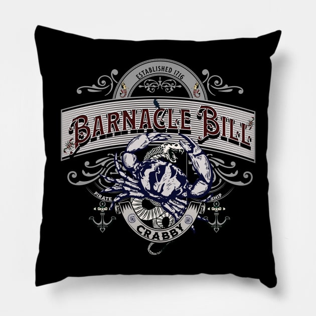 Barnacle Bill Silver Pillow by Bootylicious