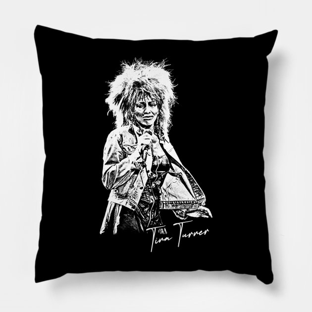 Tina Turner / 80s Style Retro Fan Art Design Pillow by DankFutura