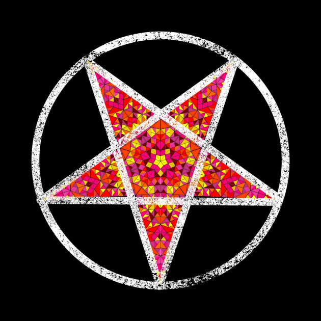 Kaleidoscope Pentagram (Pink / Red / Fiery) by WitchNitch