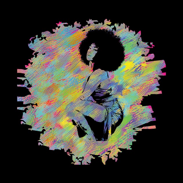 Watercolor beautiful afro by Ginstore