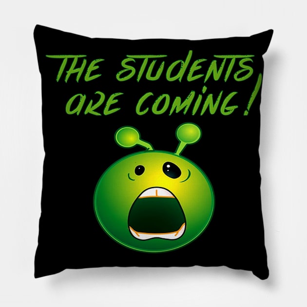 Back To School The Students Are Coming Emoji Pillow by klausgaiser