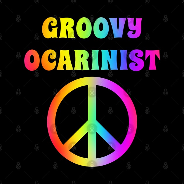 Groovy Ocarina Player Peace Halloween Party Retro Vintage by coloringiship