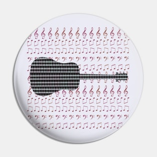 Guitar with Guitar overlay pattern on musical notes Pin