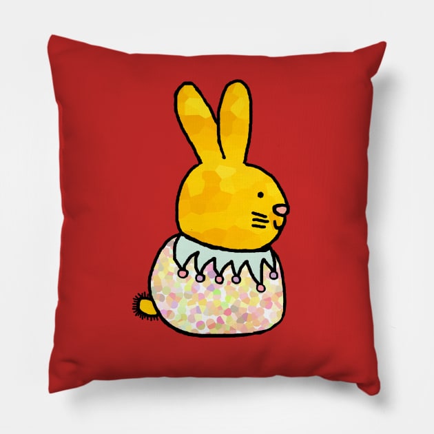 Easter Bunny Rabbit in a dress Pillow by ellenhenryart