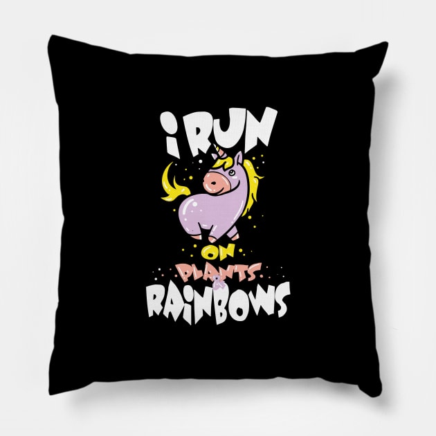 Funny Vegan Shirts I diet veggies unicorn gift Pillow by biNutz