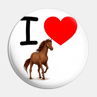 I Heart Horse Pin