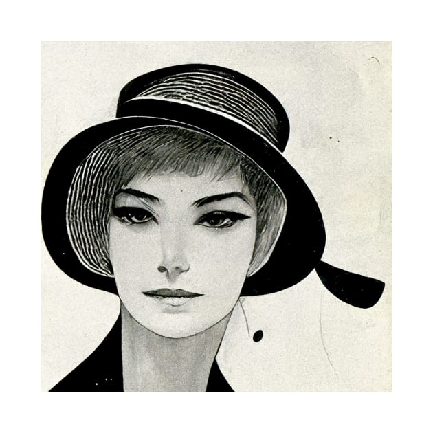 Fashion Sketch Model 1920s by Moon Art