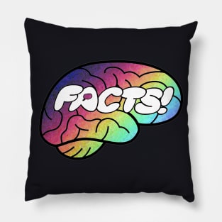 Your Brain On Facts rainbow logo Pillow