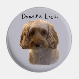 Blonde Doodle Dog Love Pin