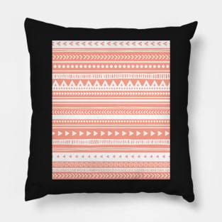 Coral White Tribal pattern Pillow