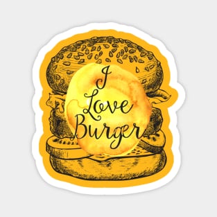 I Love Burger tshirt apparel Magnet