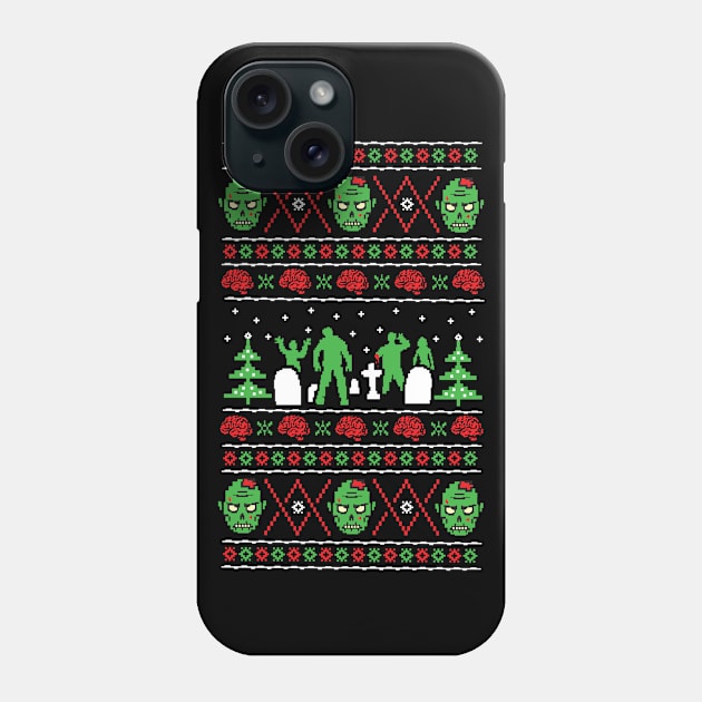 Zombie Ugly Xmas Sweater Phone Case by chrisraimoart