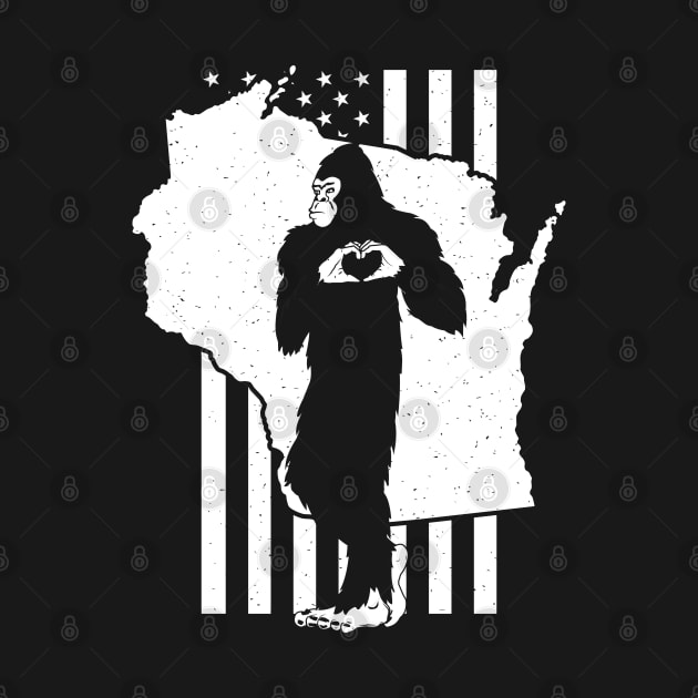 Wisconsin Bigfoot American Flag by Tesszero