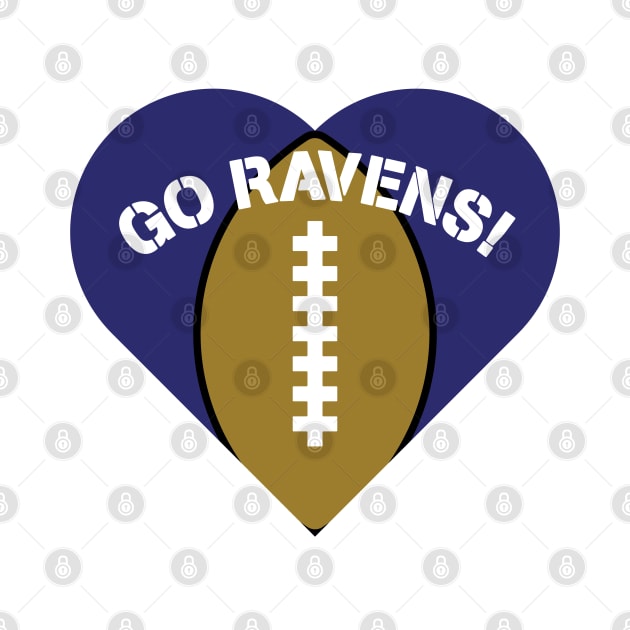 Heart Shaped Baltimore Ravens by Rad Love