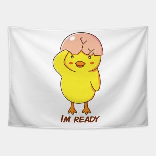 im ready chicken soldier Tapestry