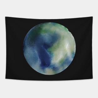 Earth planet watercolor Tapestry