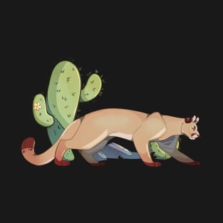 Mountain Lion With Cactus T-Shirt