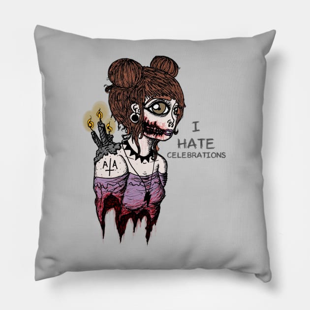 Birthday Vibes Pillow by NoisomeArt