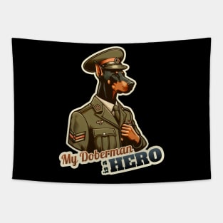 Doberman soldier Tapestry