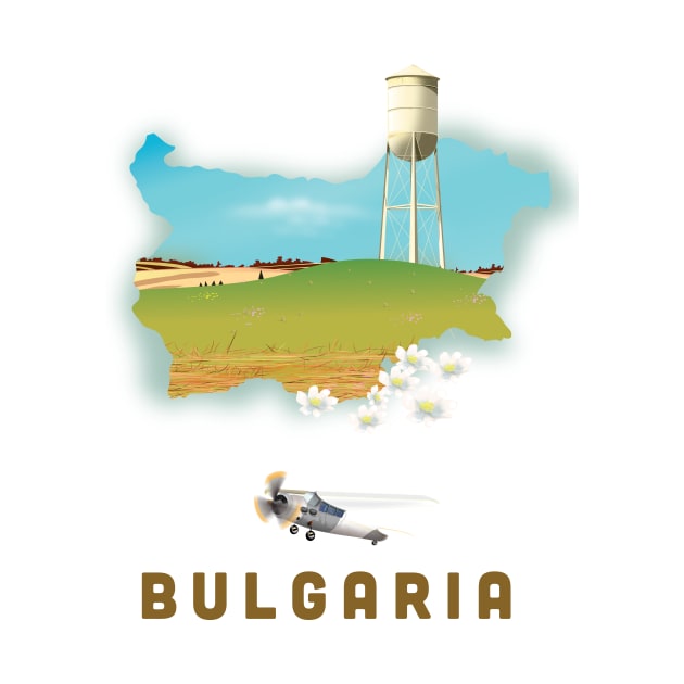 Bulgaria map travel poster by nickemporium1