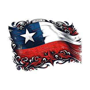 Distressed Chilean Flag Country Art T-Shirt