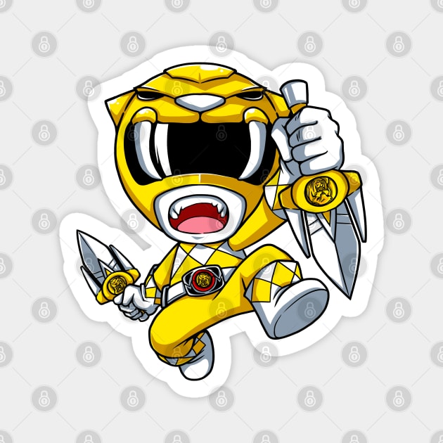 Yellow Ranger Sabertooth Tiger Magnet by HiroRay1984