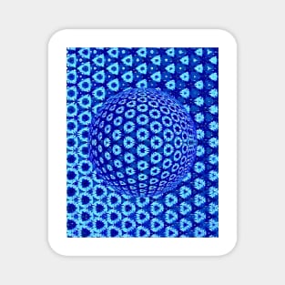 shades of light and dark blue mosaic over sphere Magnet