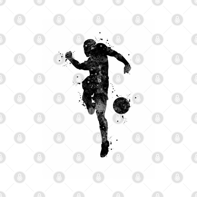 Soccer Boy Player Black and White by LotusGifts