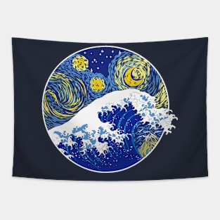 Great Starry Wave Night Tapestry