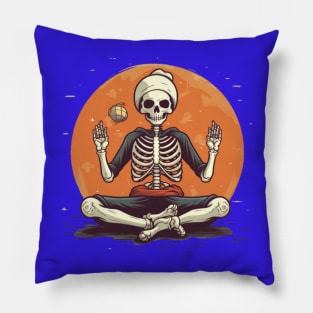 Skelton doing yoga Pillow