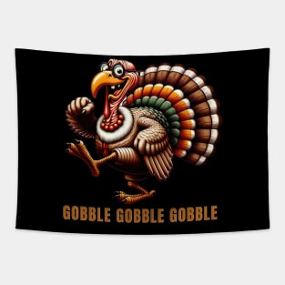 Thanksgiving Turkey Gobble Vintage Design Tapestry