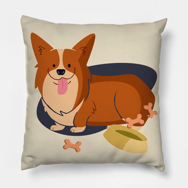 Welsh Corgi Pembroke Pillow by Foxxy Merch