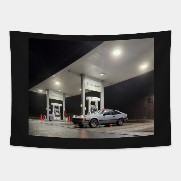 Celica Supra Gas Station Night Shot Tapestry by Trevor1984
