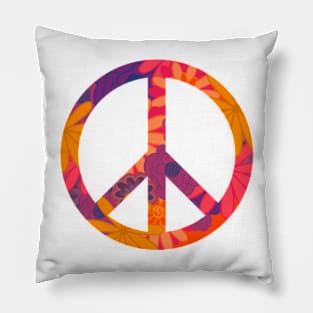 Floral Peace Sign Pillow