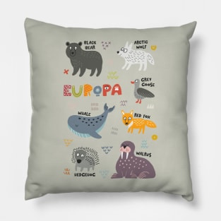 European Animals Pillow