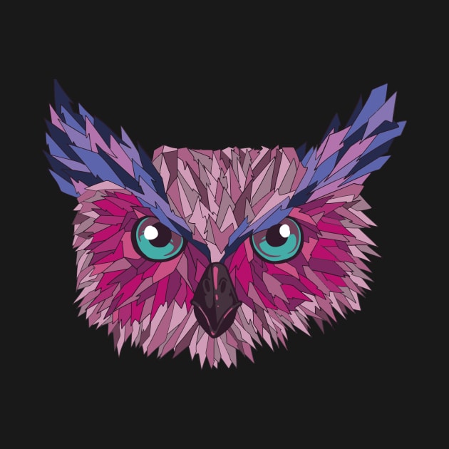 Colorful Owl Polygon Geometric Owl by Humbas Fun Shirts