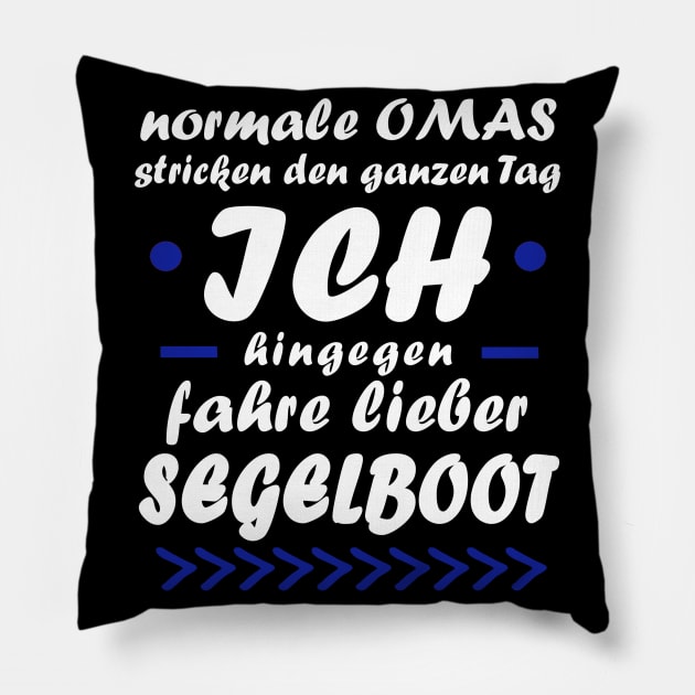 Segelboot Oma Rente Segeln Wind Geschenk Pillow by FindYourFavouriteDesign