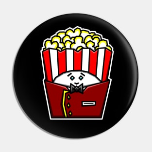 Cute Box of Buttered Popcorn in a Movie Theater Usher's Uniform - Popcorn Pin