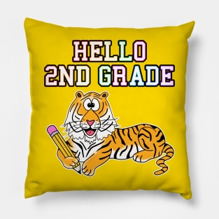 Hello 2nd Grade Tiger Back To School Pillow