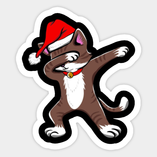 Dabbing Cat With Santa Hat Gifts Cats Sticker Teepublic