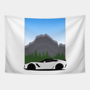 Z06 mountain White Tapestry