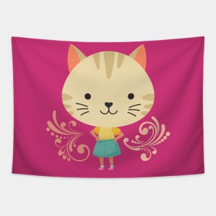 Girl cat head Tapestry