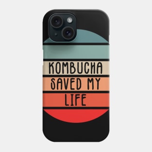 Uplifting Funny Kombucha Green Tea Saying Retro Sunset Style Phone Case