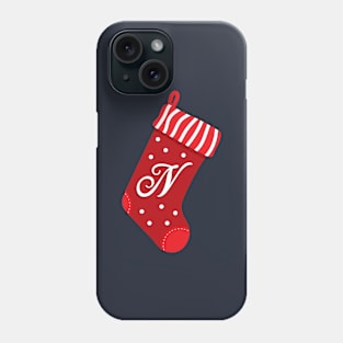 Christmas Stocking with Letter N Phone Case