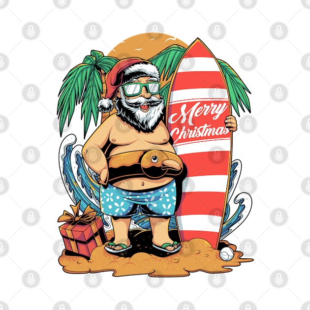 Vintage Beach Santa by BDAZ