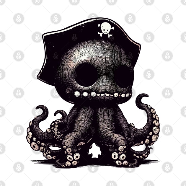 Spooky stuffed toy pirate kraken by TomFrontierArt