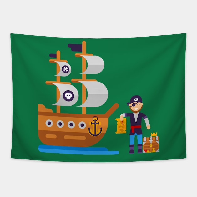 Pirate ship Tapestry by adeeb0