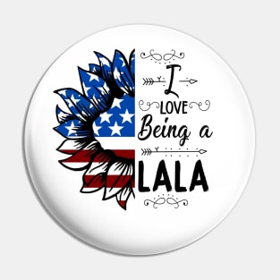 Vintage American Flag I Love Being A Lala Happy Independence Day Pin