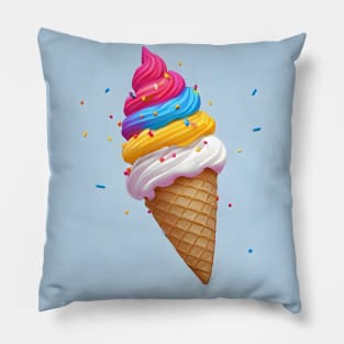 Tutti Frutti Ice Cream With Sprinkles Pillow