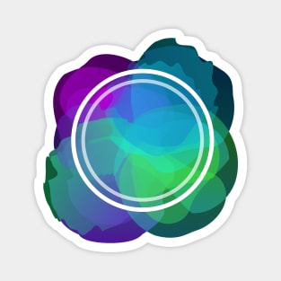 Holographic flower - abstract design in cool colours Magnet